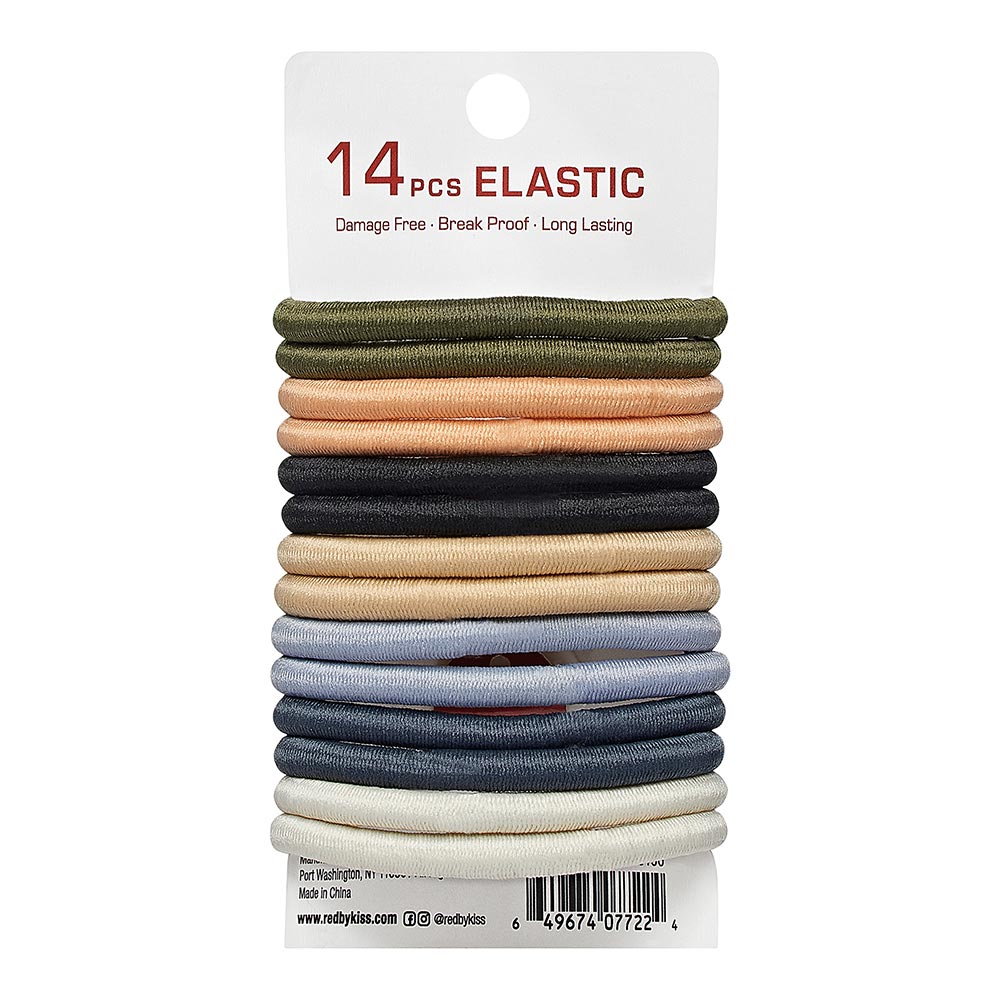 Red By Kiss Elastic Hair Band 5mm (14ct) Mono Assorted