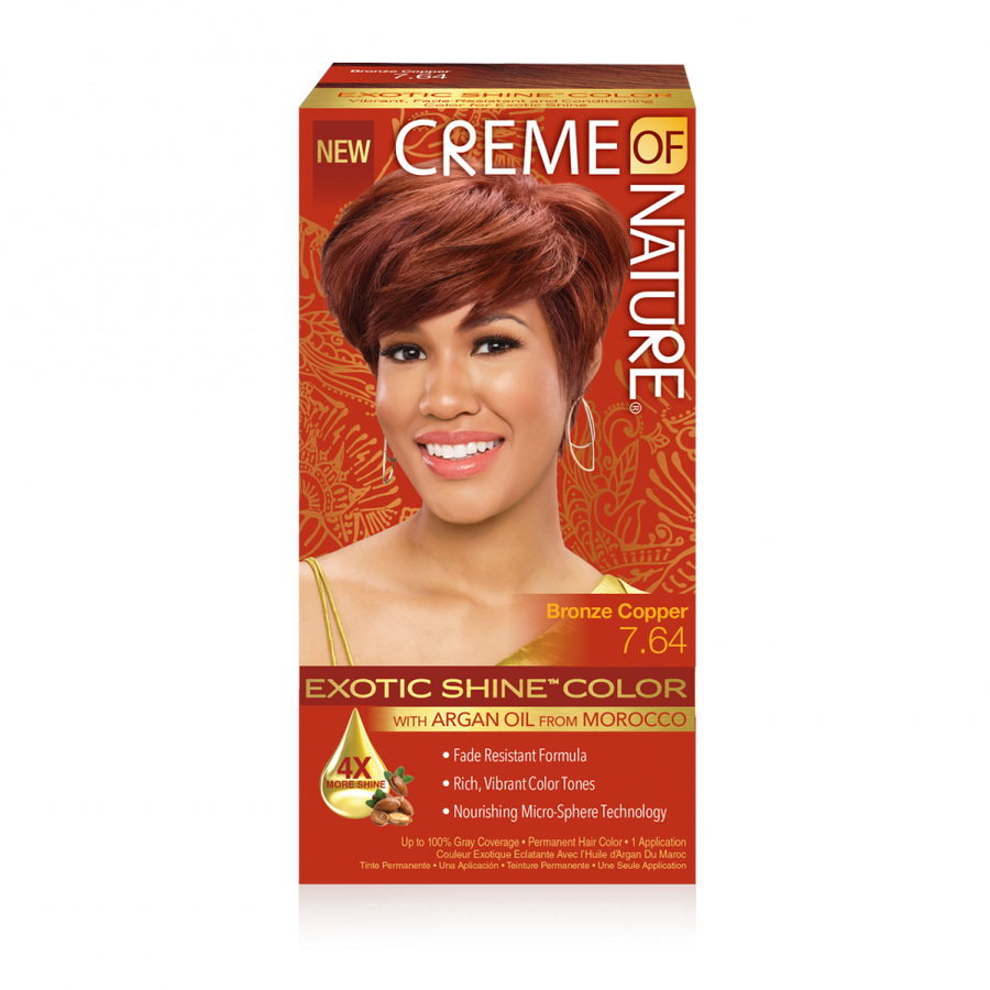 Creme of Nature Argan Oil Permanent Hair Color 7.64 Bronze Copper