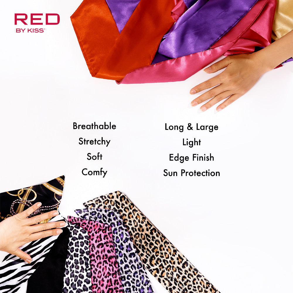 Red By Kiss Silky Satin Wrap Scarf 60″X19″