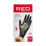 RED BY KISS Black Vinyl Gloves (50pcs)