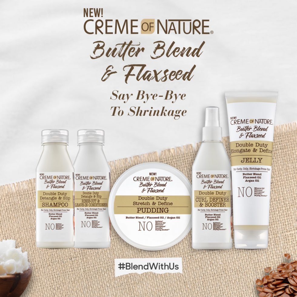 Creme of Nature Butter Blend & Flaxseed Double Duty Elongate & Define Jelly 248ml/8.4oz