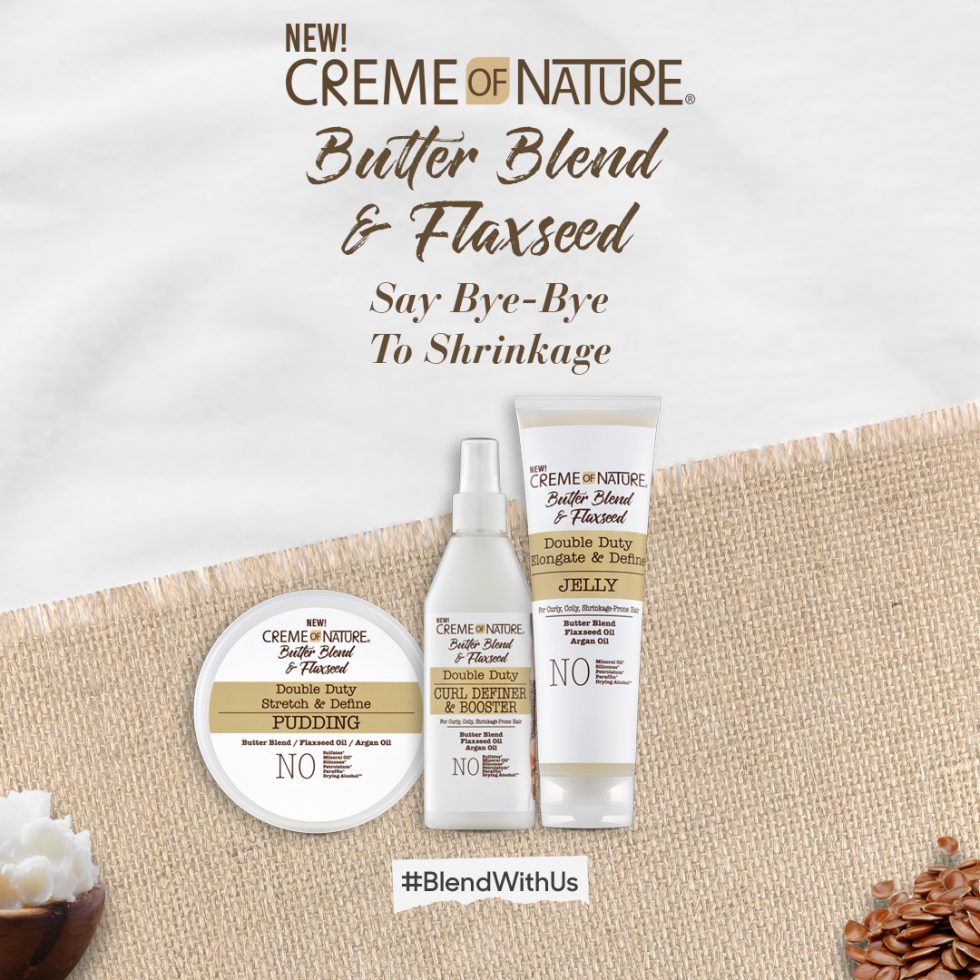 Creme of Nature Butter Blend & Flaxseed Double Duty Elongate & Define Jelly 248ml/8.4oz