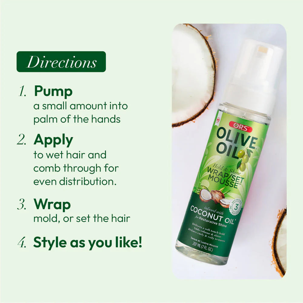 ORS Olive Oil Wrap Set Mousse for Restorative Shine 207ML