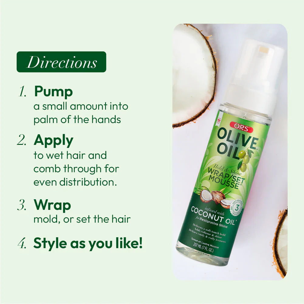 ORS Olive Oil Wrap Set Mousse for Restorative Shine 207ML