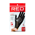 Red By Kiss Black Vinyl Gloves (6pcs)  For Professionals & Beginners