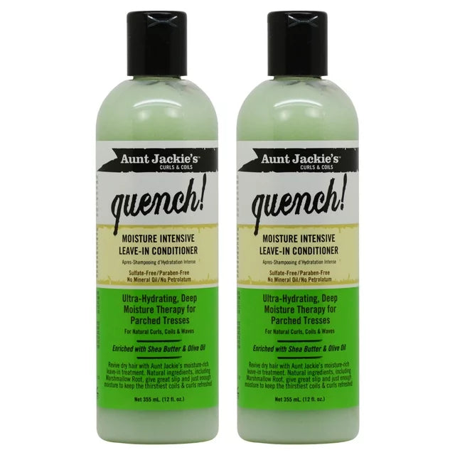 Aunt Jackie's Curls & coils  Quench Moisture Intensive Leave In Conditioner 12oz "Pack of 2