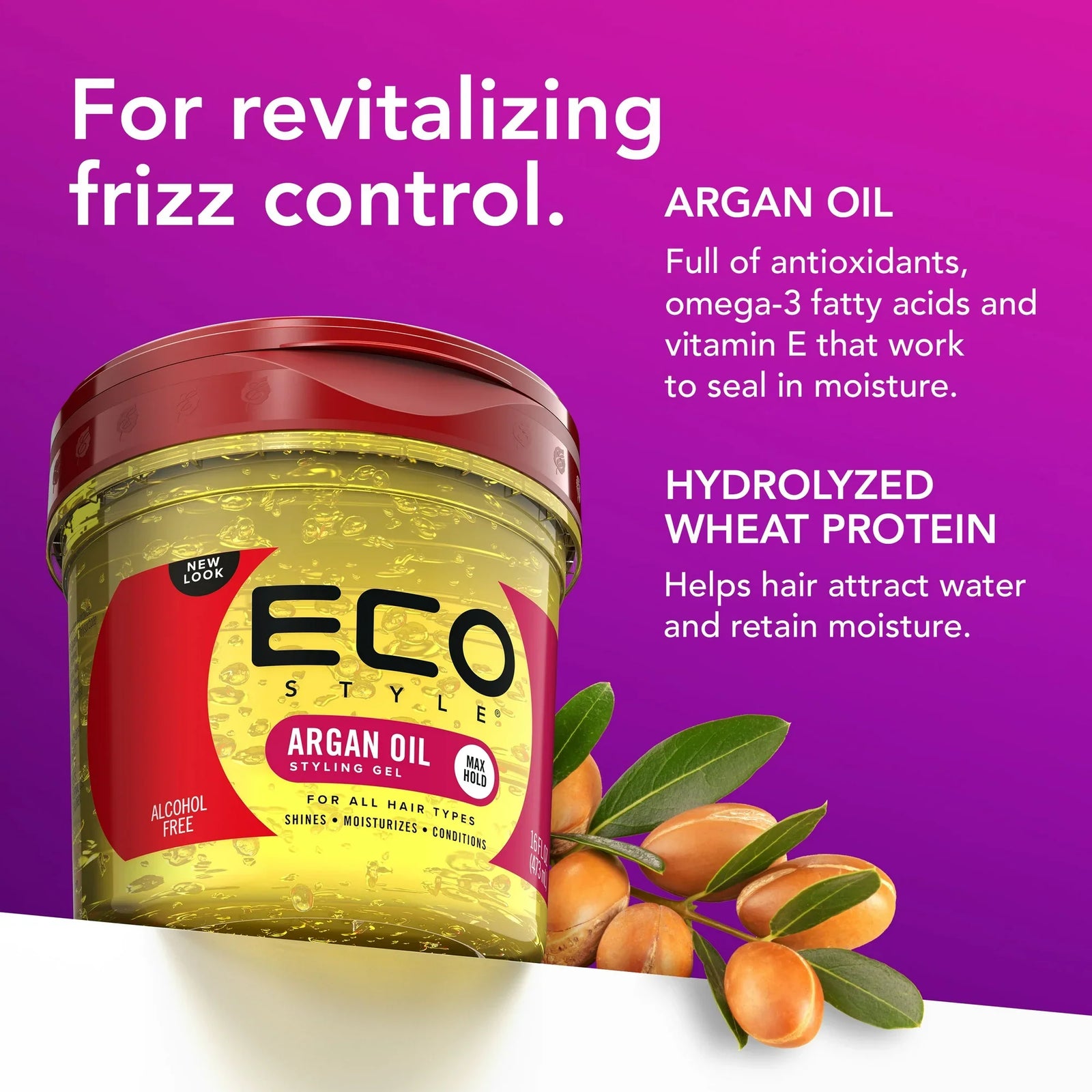 Eco Styler Argan Oil Hair Styling Gel 473ml/16oz