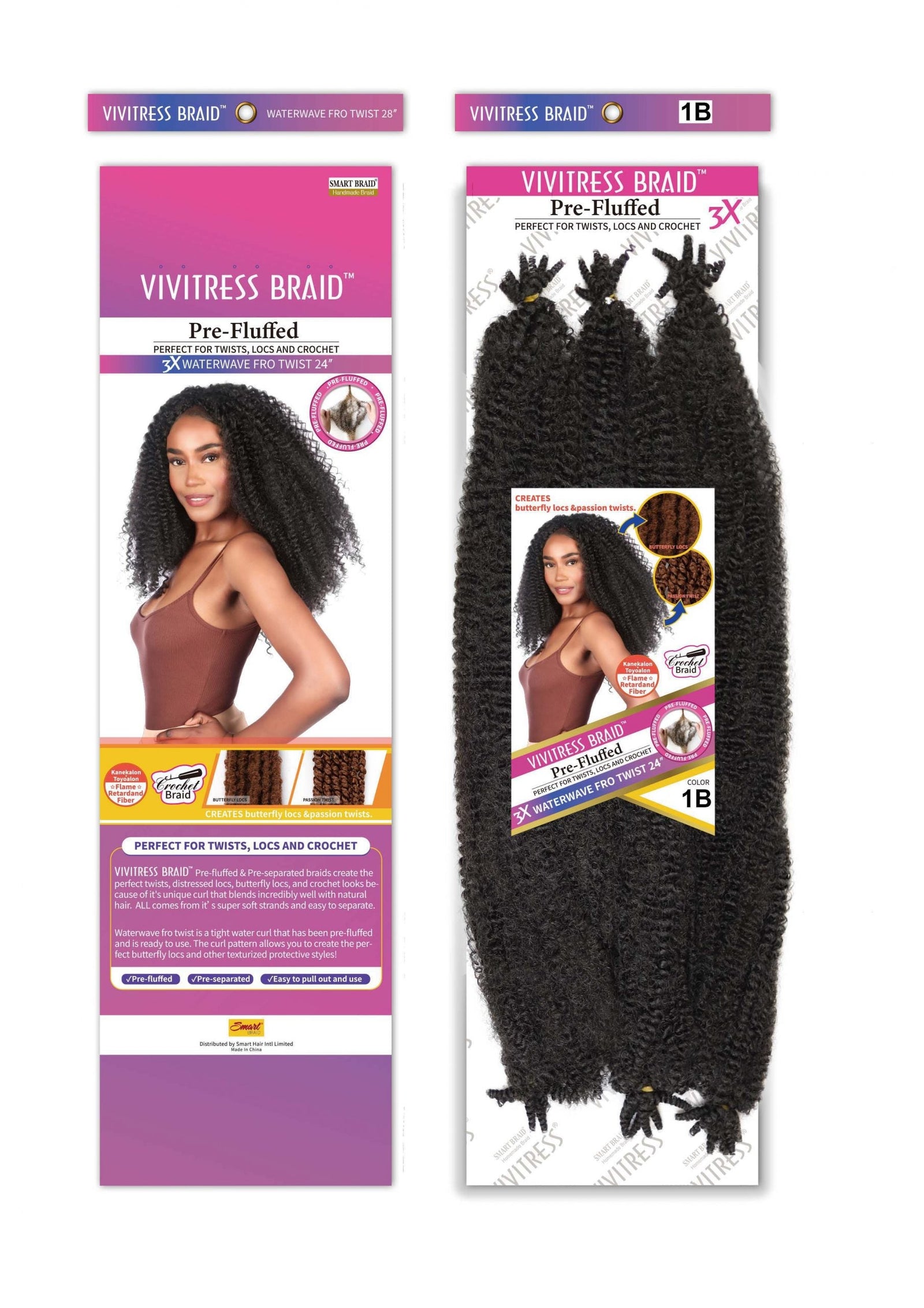 Vivitress Pre-Fluffed 3x24" waterwave Fro Twist