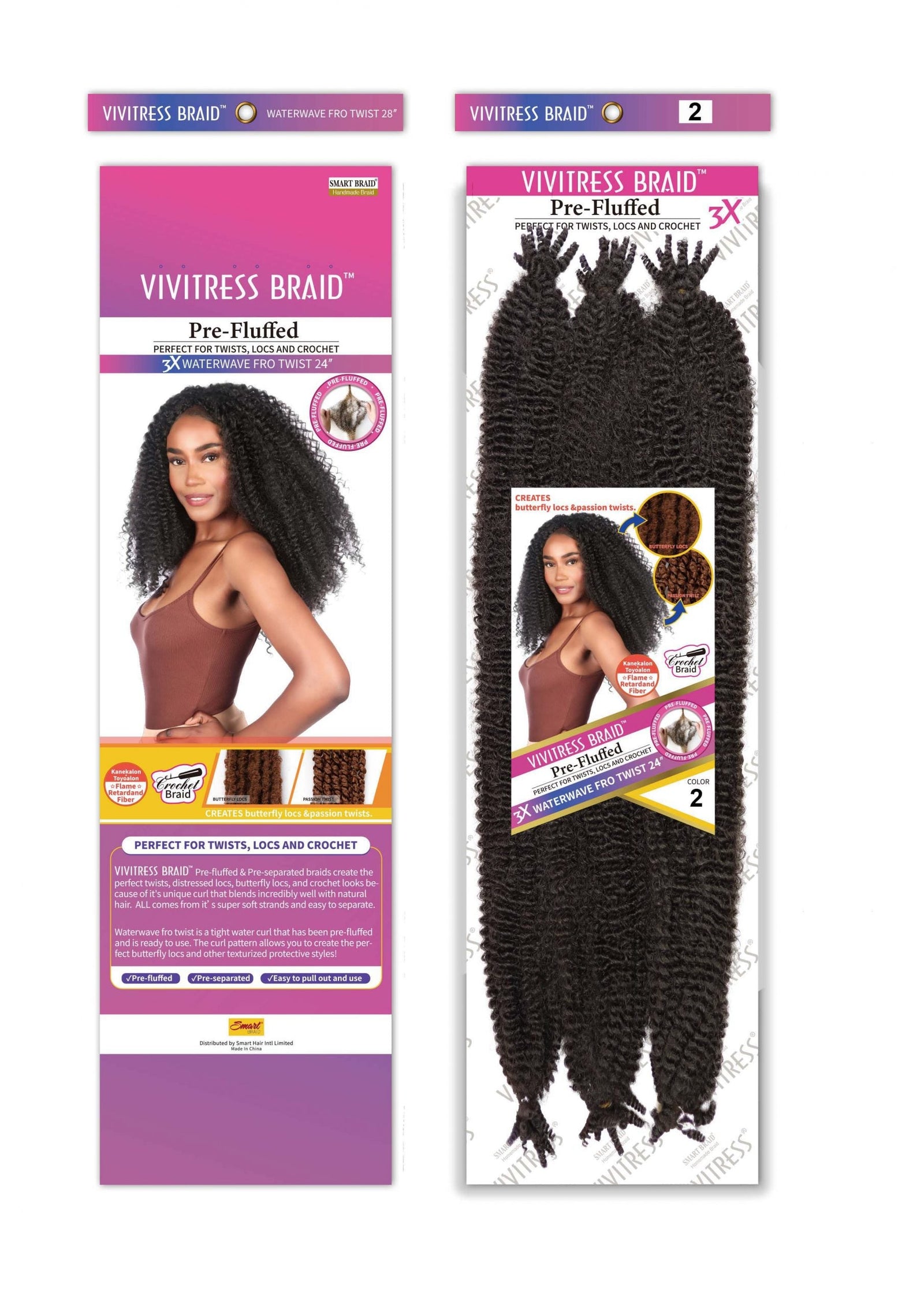 Vivitress Pre-Fluffed 3x24" waterwave Fro Twist