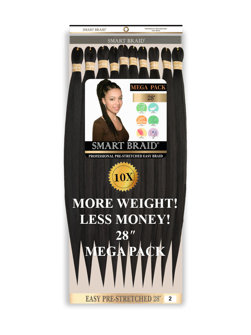 Smart Braid Pre-Stretched Braiding Hair 28"-10X Pack