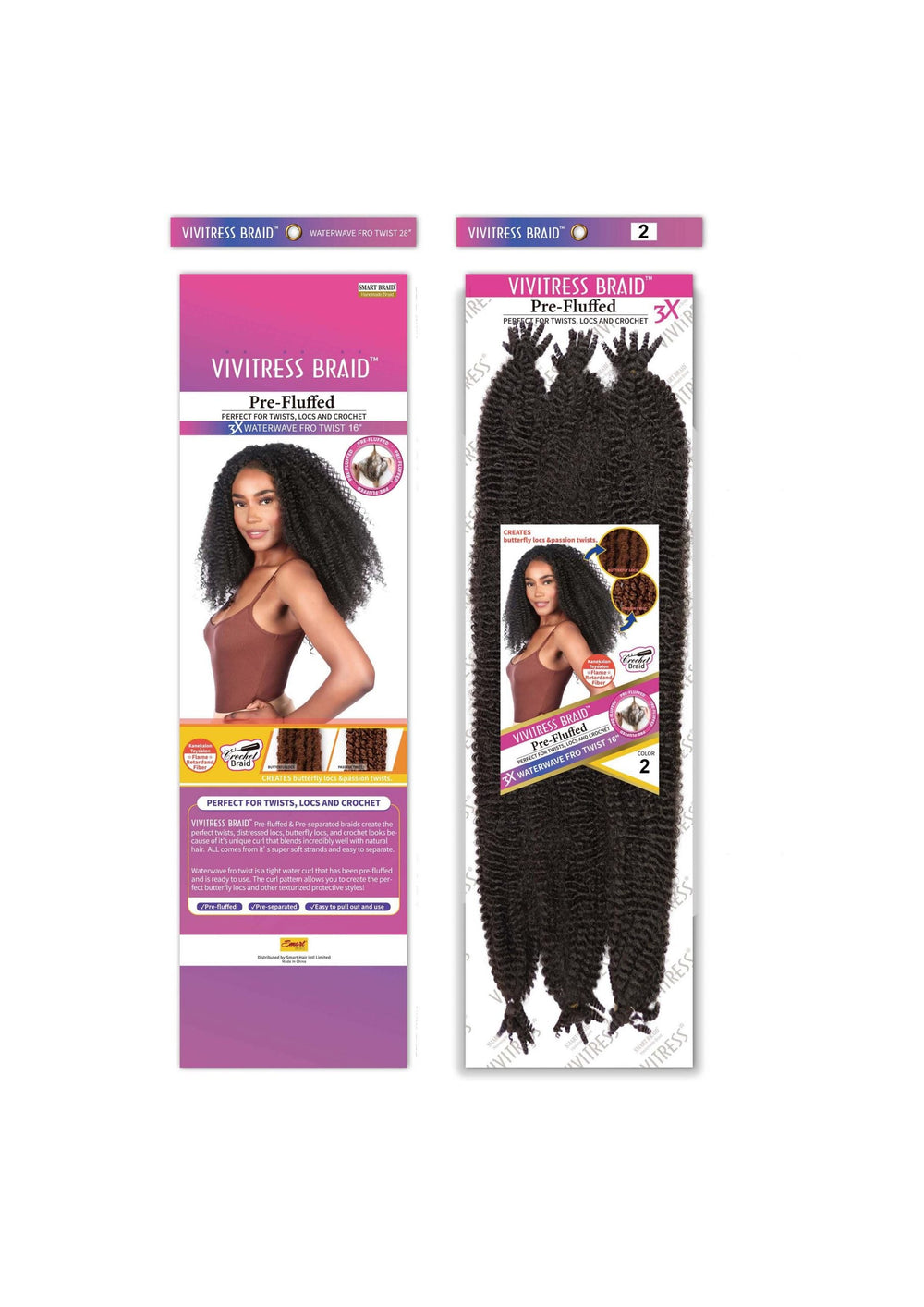 Vivitress Pre-Fluffed 3x16" Waterwave Fro Twist