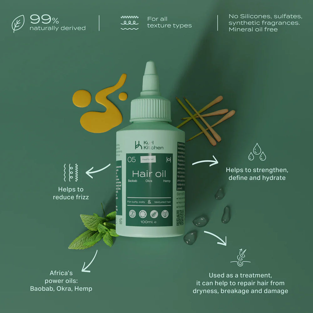 KURL KITCHEN Okra and Hemp Hair Oil 100ML
