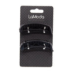 LA MODA BLACK BARRETTE SET 2 PC