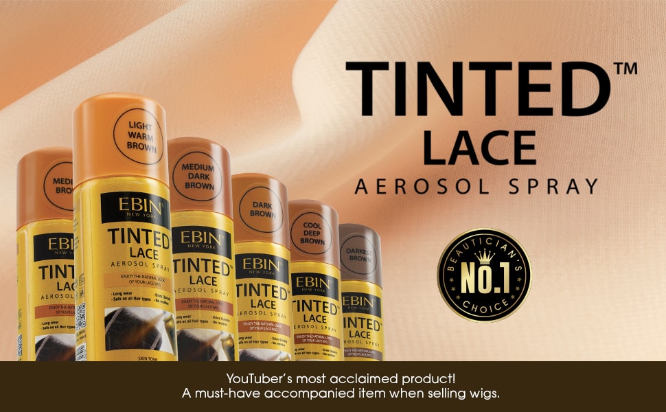 Ebin Tinted Lace Aerosol Spray Light Beige 80ml/2.7oz