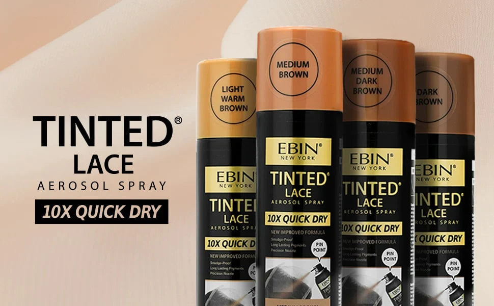 Ebin Tinted Lace 10X Quick Dry Spray Dark Brown 100ml/3.38oz