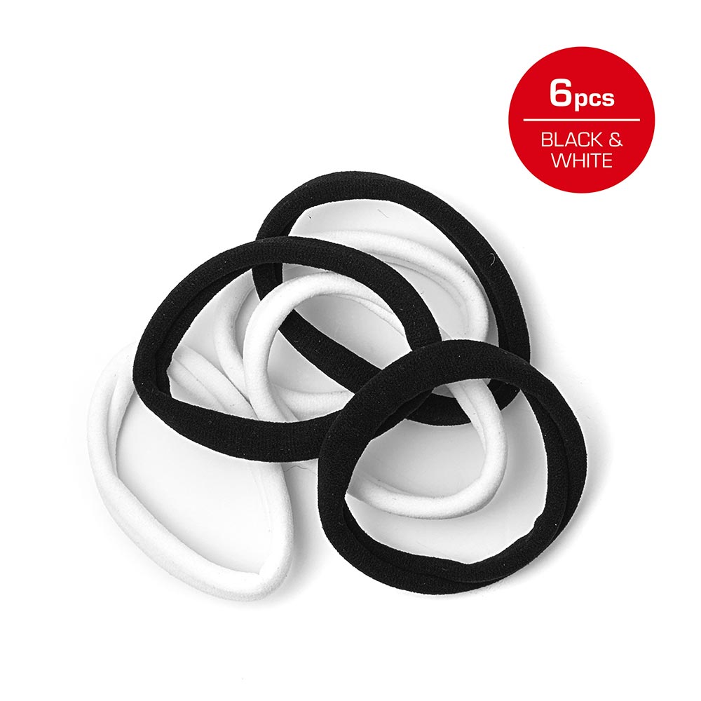 Red By Kiss Ponytail Holder Black&White Medium