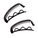 LA MODA BLACK BARRETTE SET 2 PC