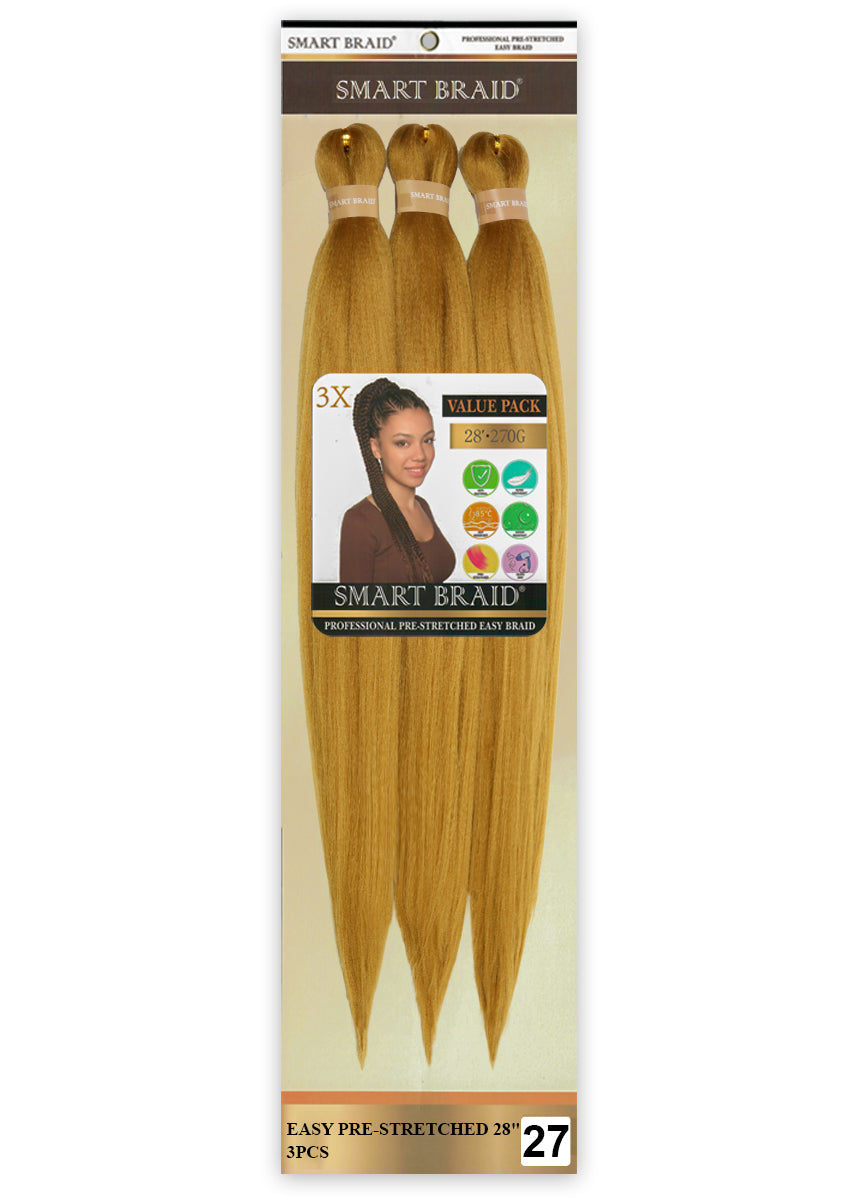 Smart Braid Pre-Stretched Braiding Hair 28" – 3X Pack