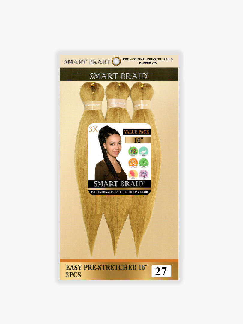 Smart Braid Pre-Stretched Braiding Hair 16" – 3X Pack