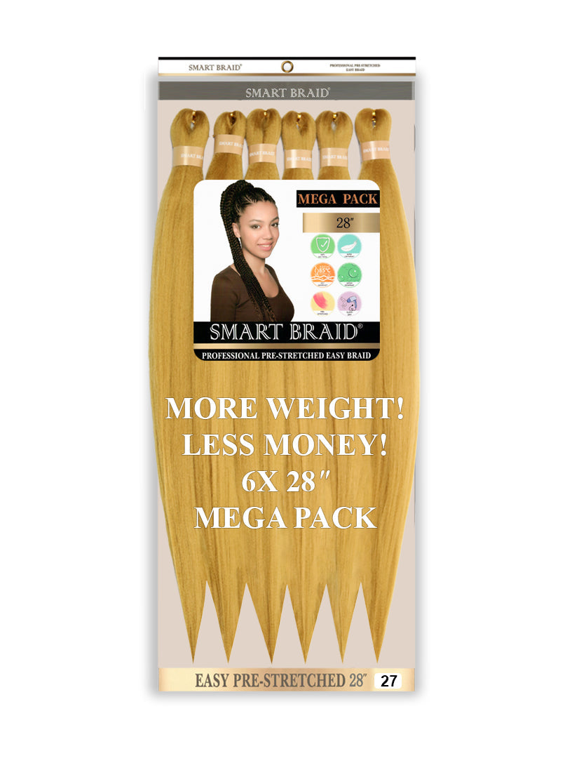 Smart Braid Pre-Stretched Braiding Hair 28" -6X Pack