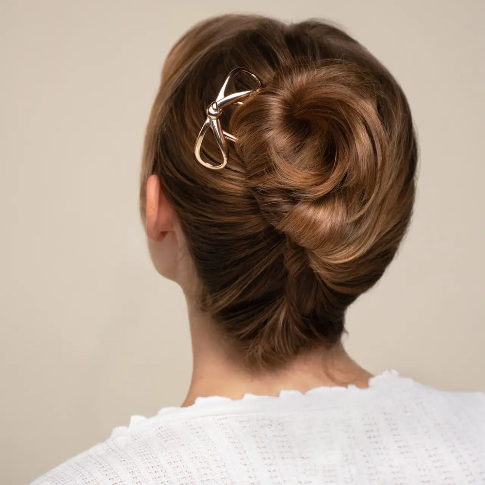 Kitsch Mini Metal Bow French Hair Pin - Gold