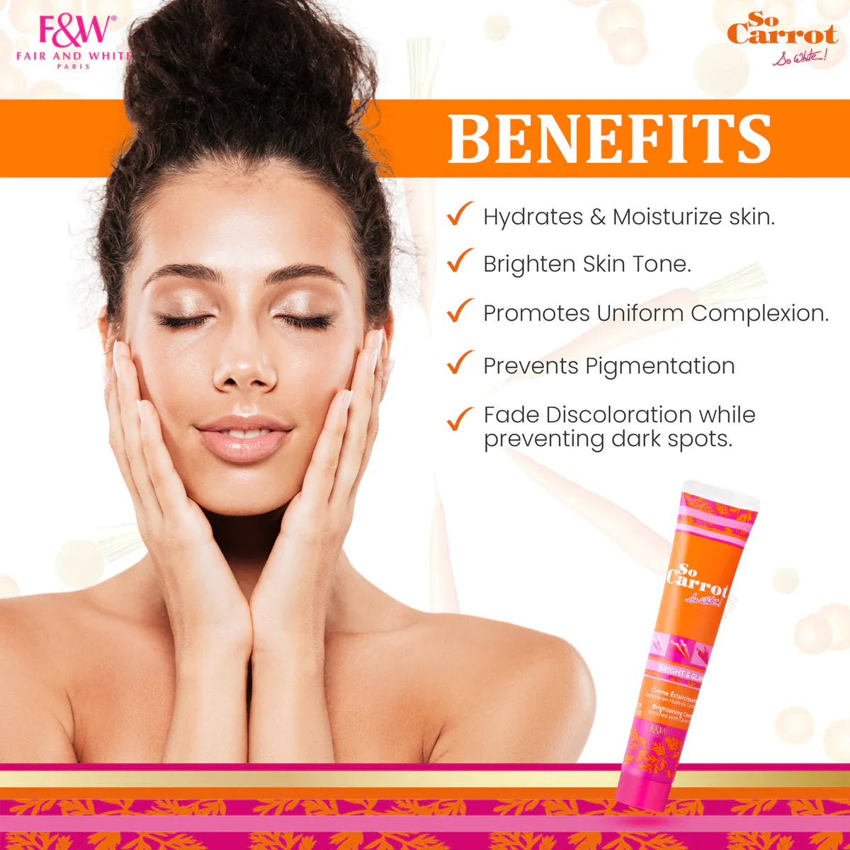 Fair & White So Carrot Face & Body Brightening Cream 50ml