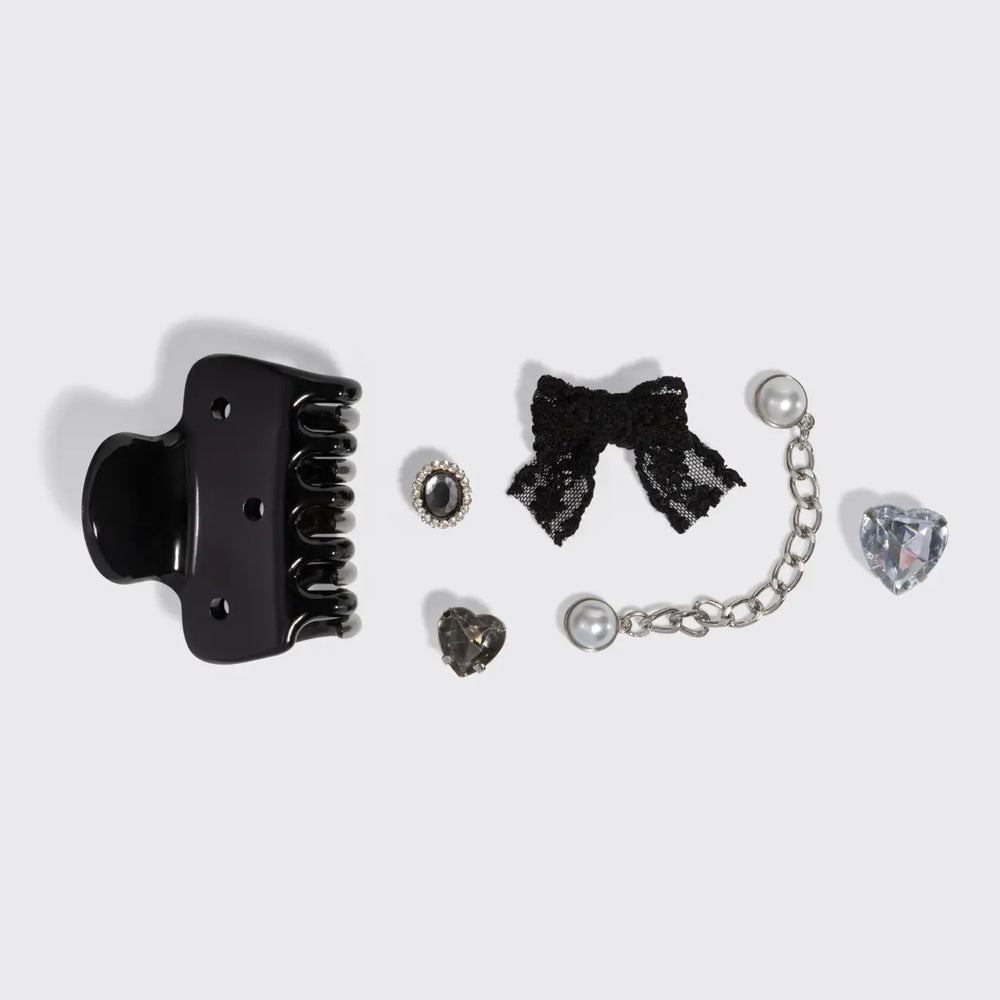 Kitsch pop Cloud Clip 7pc Set Vintage- Black