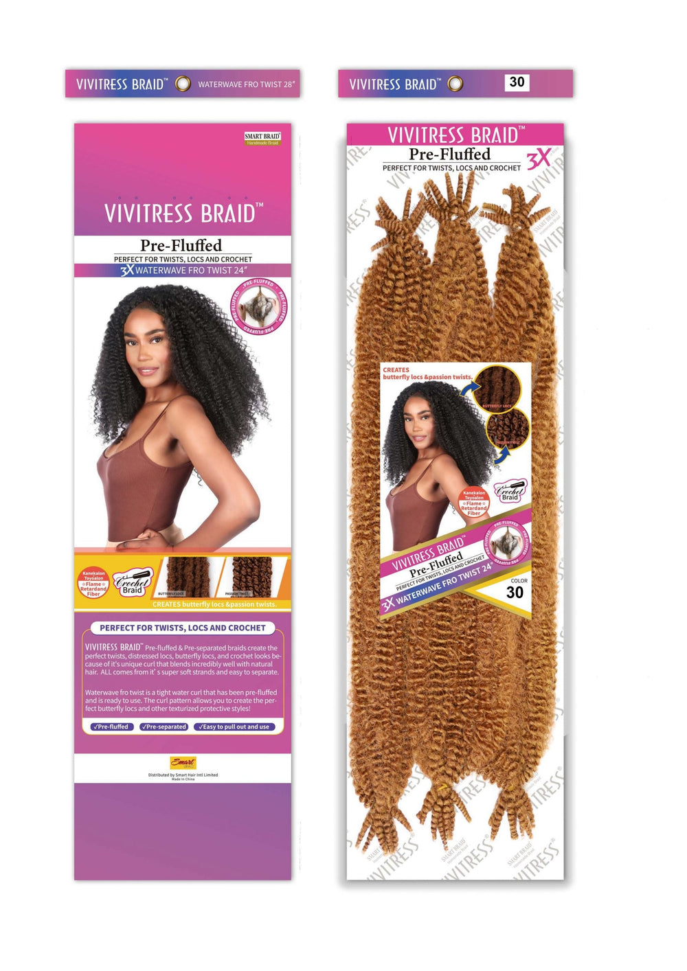 Vivitress Pre-Fluffed 3x24" waterwave Fro Twist