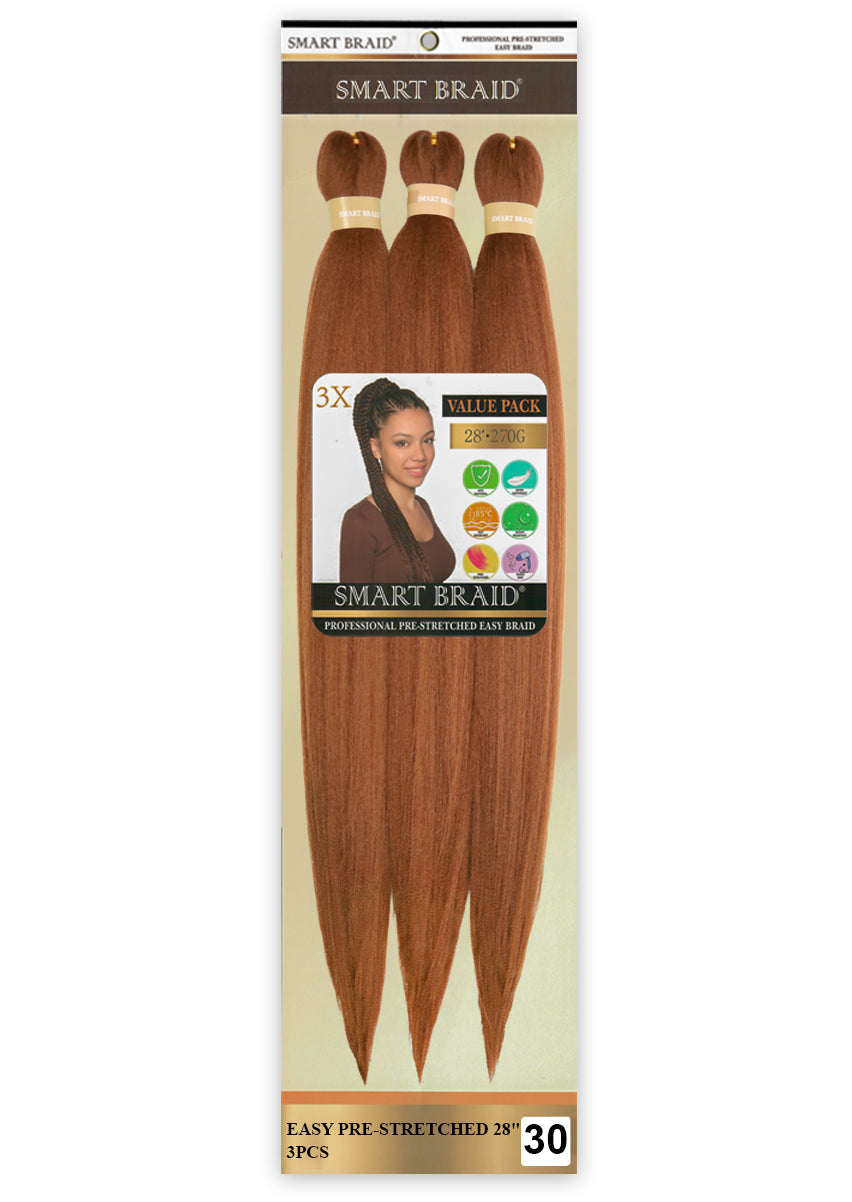 Smart Braid Pre-Stretched Braiding Hair 28" – 3X Pack