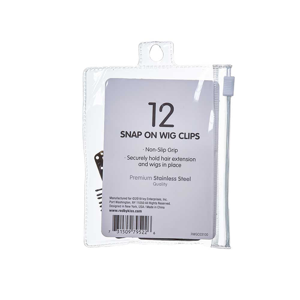 Red By Kiss Wig Clips (12pcs) Brown Large