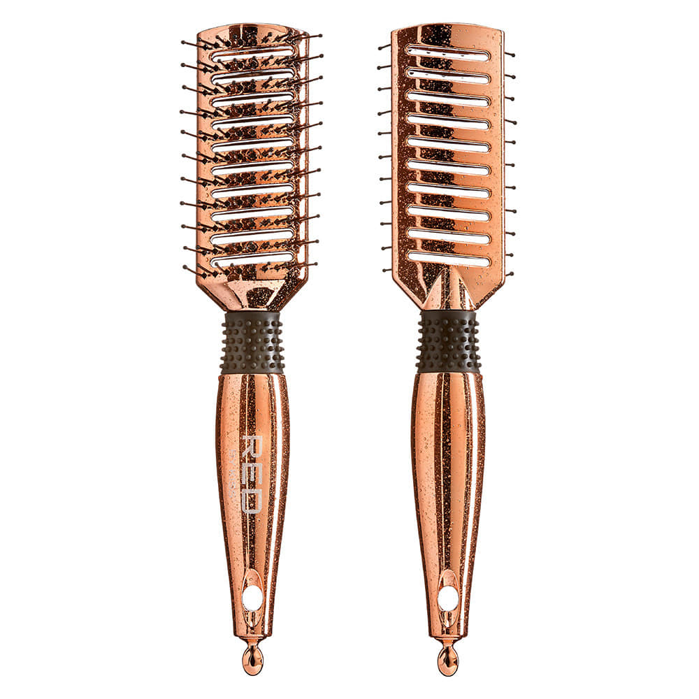 Red By Kiss Rose Gold Chrome Paddle Brush Vent  Beautiful Rose Gold Chrome Finish