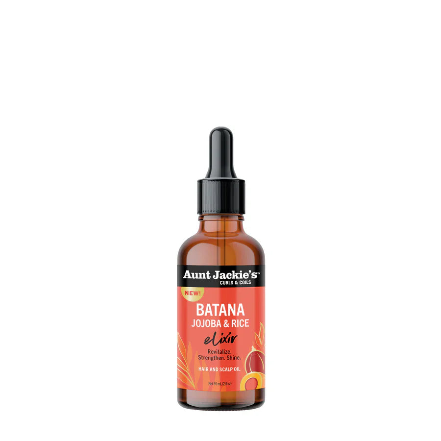 Aunt Jackie's Curls & coils  Batana, Jojoba & Rice Elixir Hair and Scalp Oil 59ml/2oz