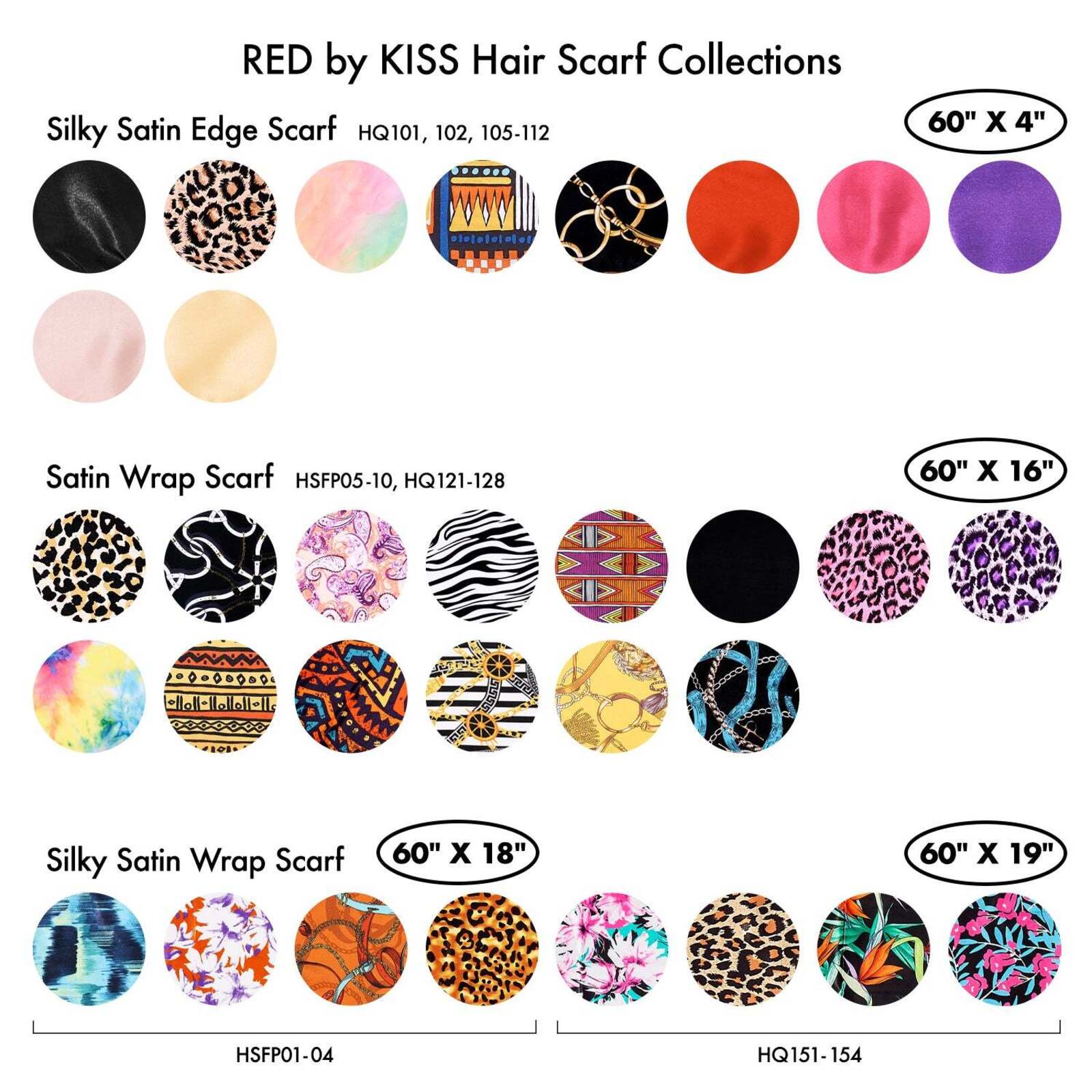 Red By Kiss Silky Satin Wrap Scarf 60″X18″