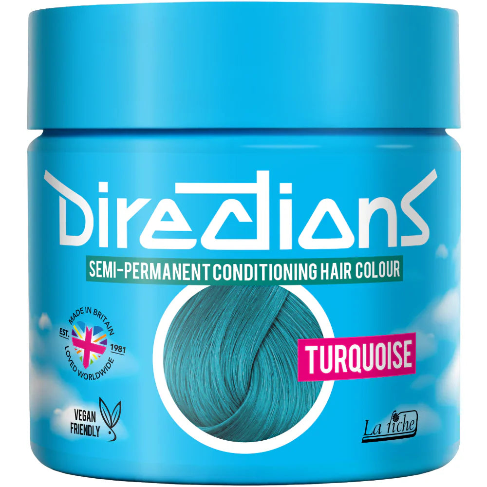DIRECTIONS Turquoise Semi-permanent hair colour 100ml