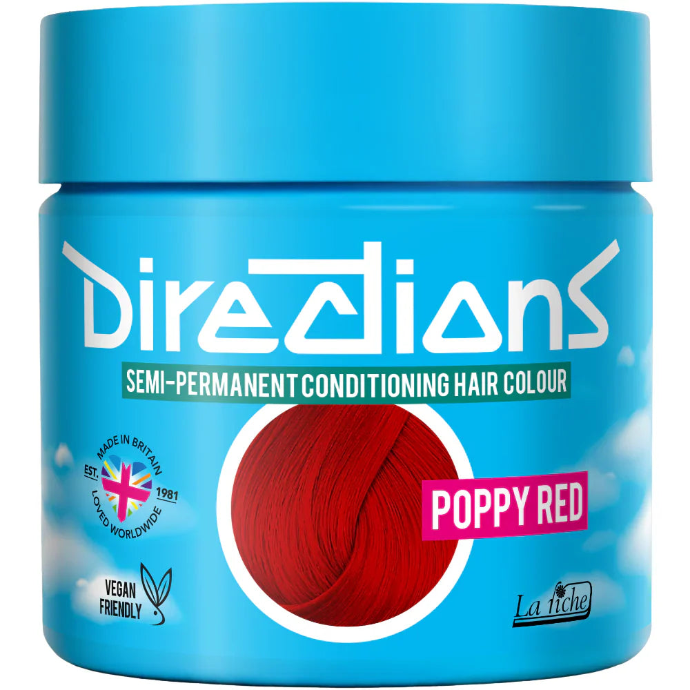 DIRECTIONS Poppy Red Semi-permanent hair colour 100ml