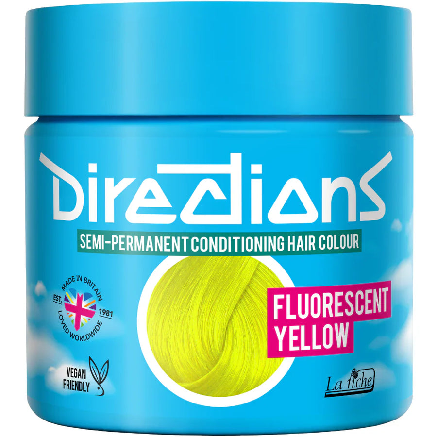 DIRECTIONS Fluorescent Yellow Semi-permanent hair colour 100ml