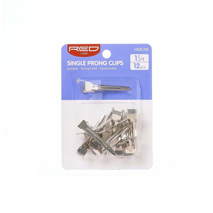 Red By Kiss Silver Single Prong Clip 1 3/4″ (12 PCS)
