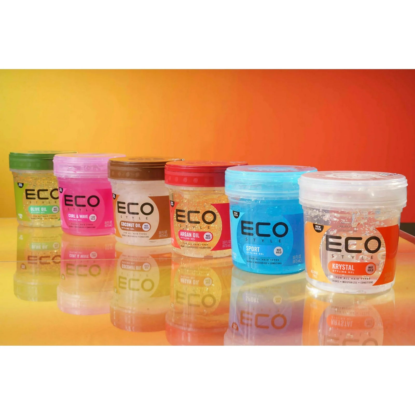 Eco Styler Black Castor & Flaxseed Oil Hair Styling Gel 473ml/16oz