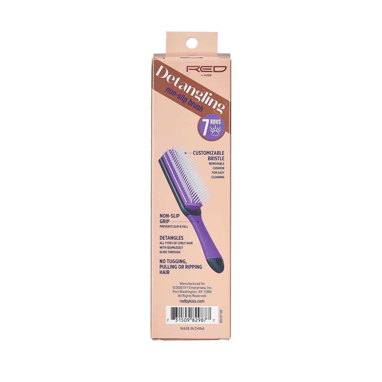 Red By Kiss Detangling Non-Slip Brush ( PURPLE)