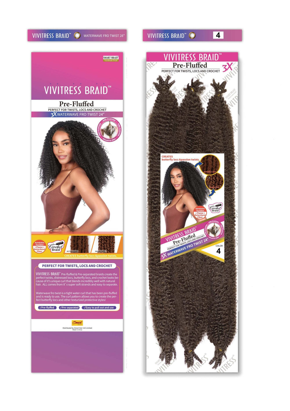 Vivitress Pre-Fluffed 3x24" waterwave Fro Twist