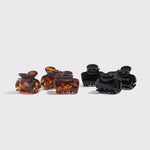 Kitsch Recycled Plastic Mini Puffy Claw Clips 6pc Set- Black/Tort