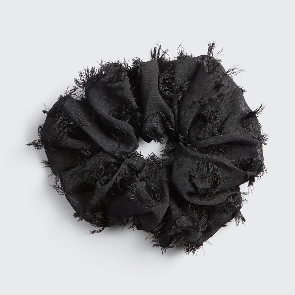 Kitsch Brunch Scrunchie - Frayed Black