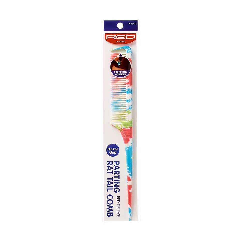 Red By Kiss Pattern Parting Rat Tail Comb  Stylish and Design Parting Comb
