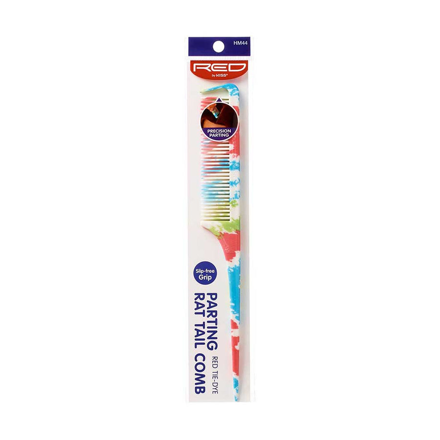 Red By Kiss Pattern Parting Rat Tail Comb  Stylish and Design Parting Comb
