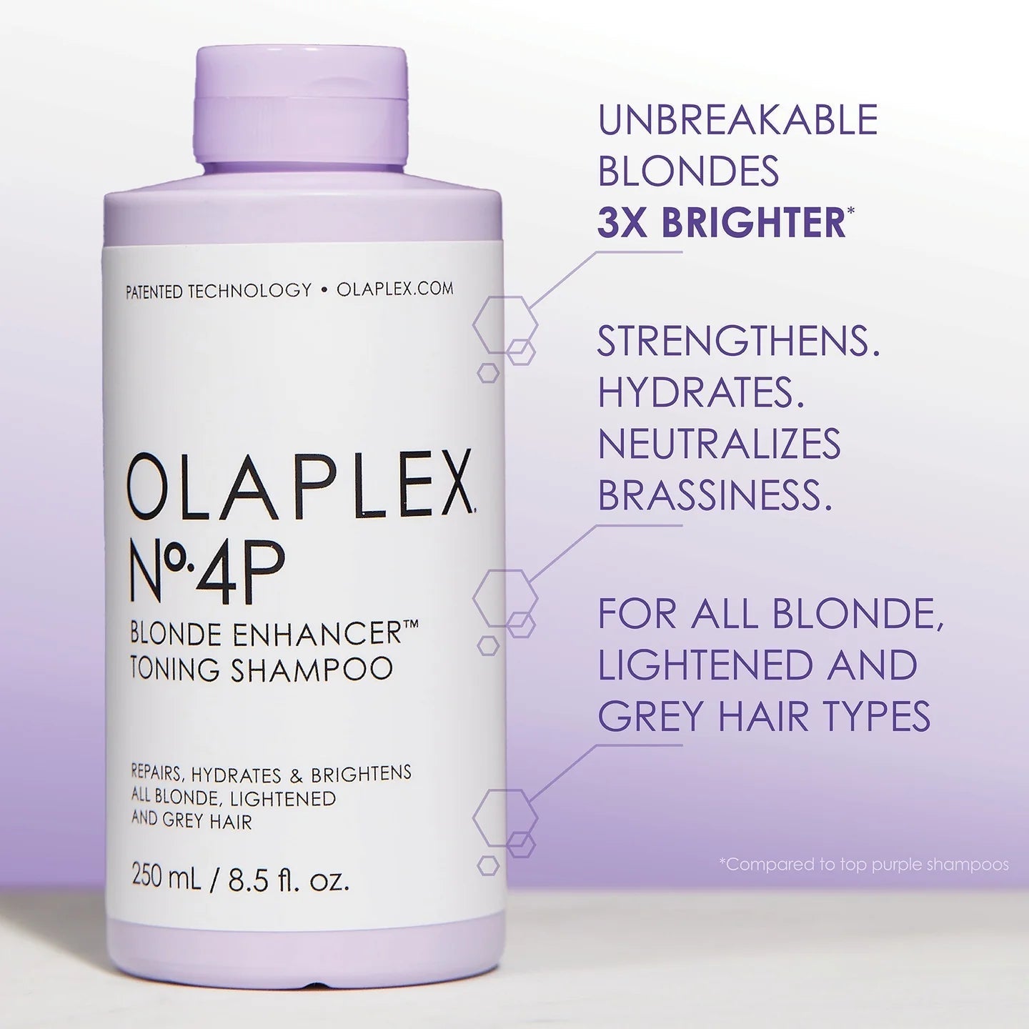 OLAPLEX NO.4P BLONDE HAIR HYDRATING AND BRIGHTENING PURPLE TONING SHAMPOO 1000ML