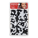 Red By Kiss Regular Hair Beads (1000pcs) Black&White