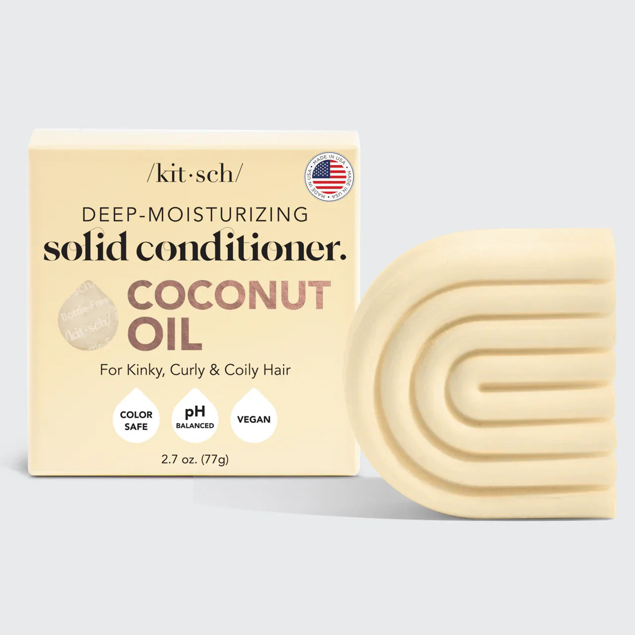 Kitsch Coconut Oil Conditioner Bar for Dry Damaged Hair 77g