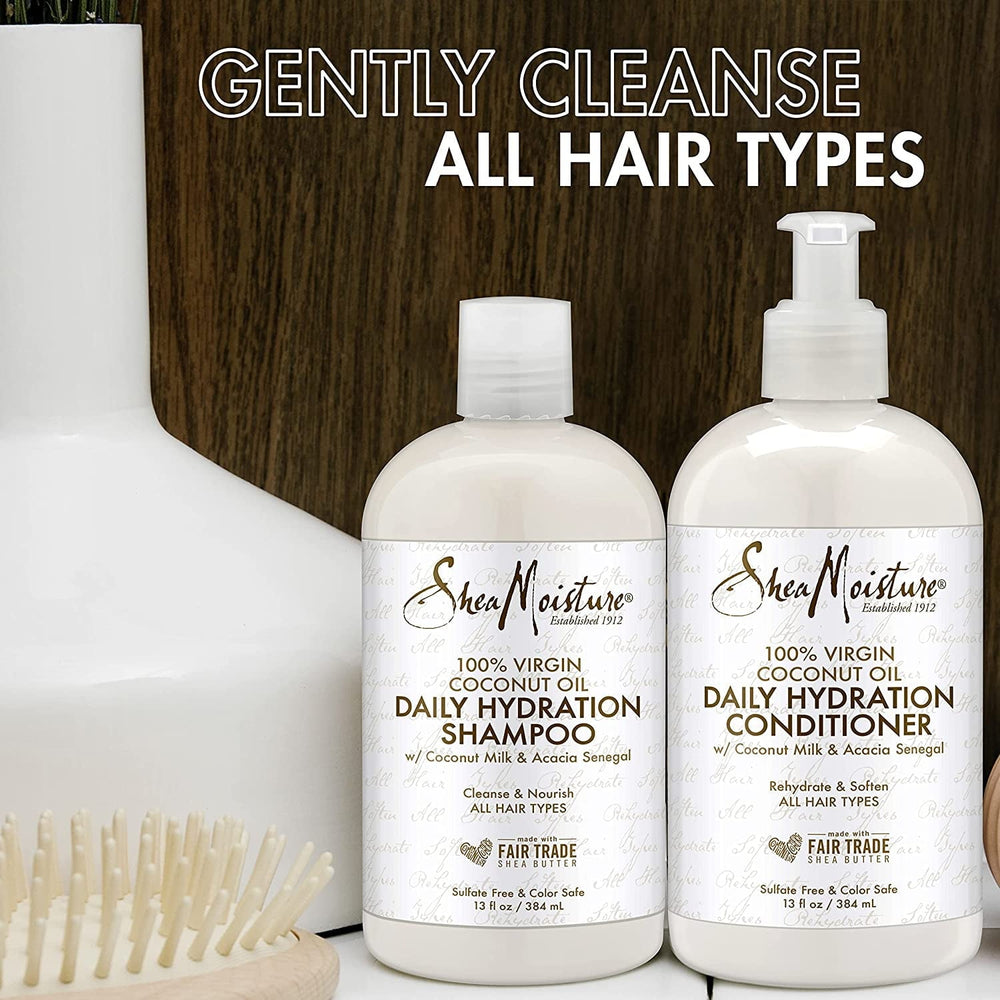 Shea Moisture 100% Virgin Coconut Oil Daily Hydration Shampoo & Conditioner 384ml Each
