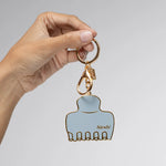 Kitsch Metal Enamel Keychain Cloud Clip - Haze Blue