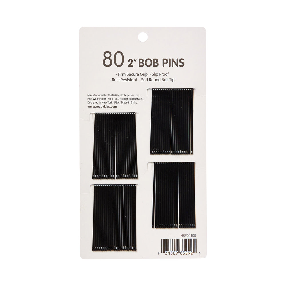Red By Kiss Bob Pins 2″ (80pcs)